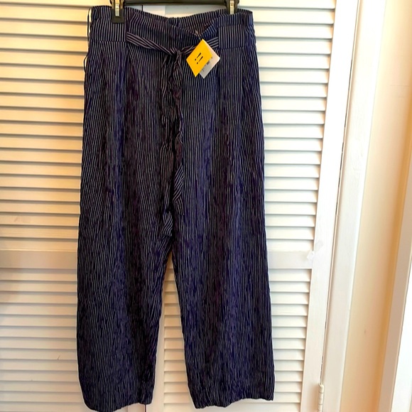 NWT Roller Rabbit pinstripe navy white pant lining sizes back zipper pockets - Picture 1 of 12